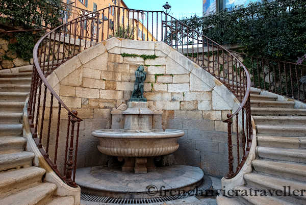 Fountain and steps, Grasse