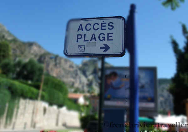 Sign pointing to Eze beach